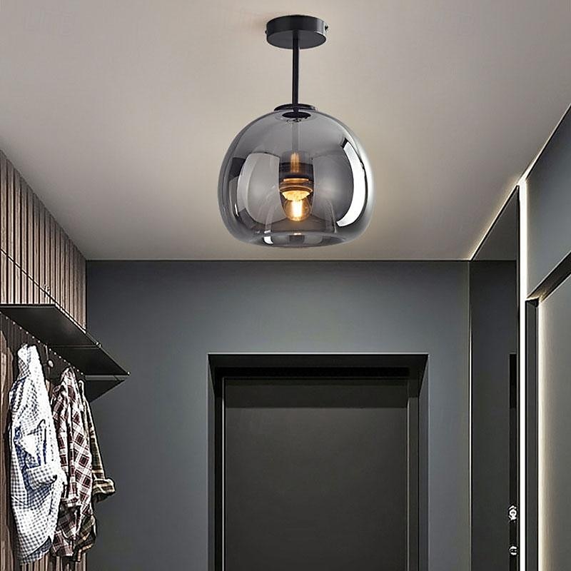 Led Pendant Light, Island Light, Modern Amber Glass Metal Chandelier ForHome Office, Dining Room, Bedroom, Living Room，Warm White 110-120V 220-240V