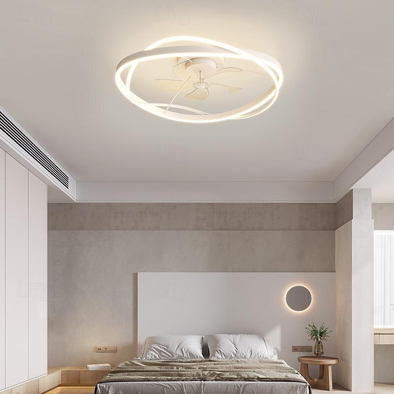 Led Ceiling Light Fan Light Simple Nordic Smart Style Acrylic Metal Bedroom Study Living Room Warm Light 1-Light 60Cm 110-120V 220-240V3