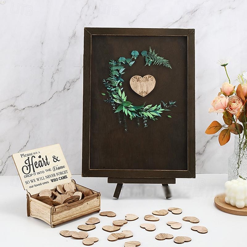 Wooden Wedding Decorations Wedding Crafts Sign In Tables Wooden Wedding Parties Signature Tabletop Decorations3