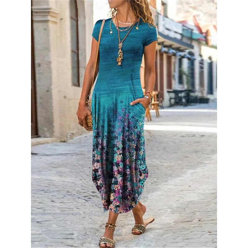 Women's Floral Dress Sleeveless Midi Casual Flowy Summer Beach Party Vibrant Color Print Lightweight Fabric Versatile Fashion3