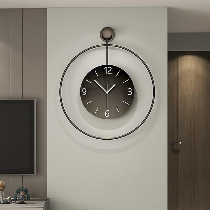 Wall Clock Modern Silent Wall Clock Decor Modern Wall Clock Non-Ticking Wall Clock Metal Decorative for Kitchen Home Office Living Room Bedroom Decor Clock 50 60 cm3