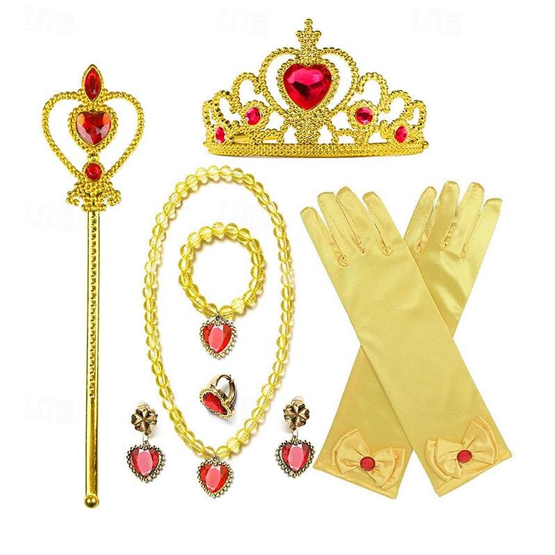 Princess accessory cosplay set combination Elsa Crown Glove Necklace3