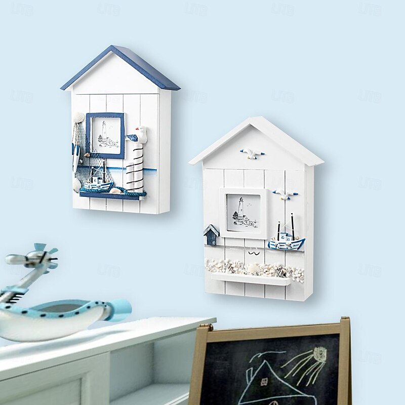 Wall Decoration Wall Hanging Mediterranean House Key Box Storage Creative Home Wooden Crafts Entrance Hall