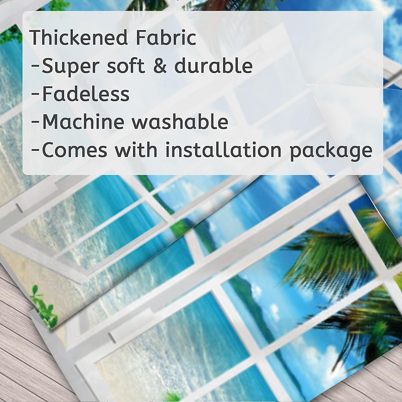 Window Scenery Hanging Tapestry Wall Art Large Tapestry Mural Decor Photograph Backdrop Blanket Curtain Home Bedroom Living Room Decoration 6