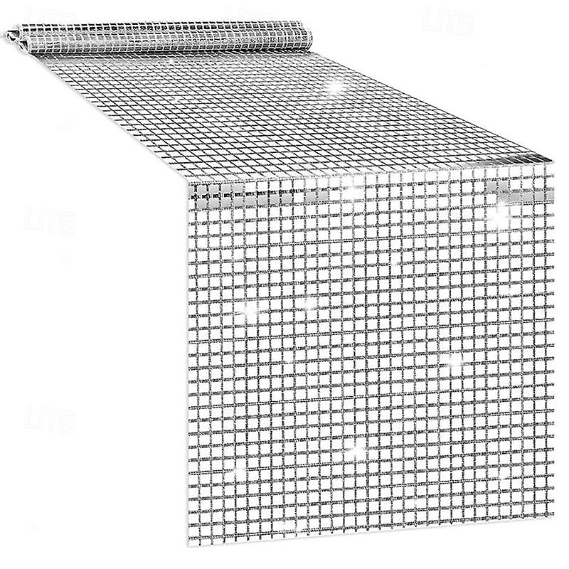 2 Pcs Sequin Disco Party Table Runner 12x108 Inch Disco Party Decoration For Banquet Wedding Reception Baby Shower Bridal Shower Christmas