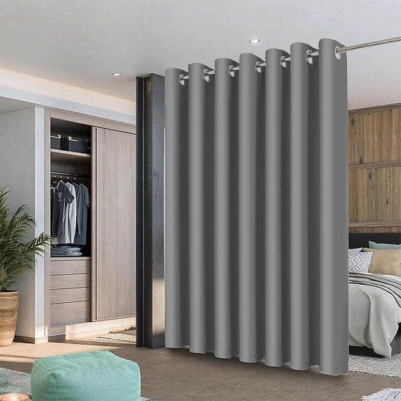 Blackout Curtain Drapes Farmhouse Grommet/Eyelet Curtain Panels For Living Room Bedroom Sliding Door Curtains Kitchen Balcony Window Treatments Thermal Insulated