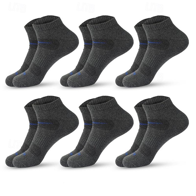 Men's 6 Pack Multi Packs Socks Ankle Socks Low Cut Socks Running Socks Casual Socks Black White Color Plain Sports & Outdoor Casual Daily Basic Medium Spring Fall Fashion4