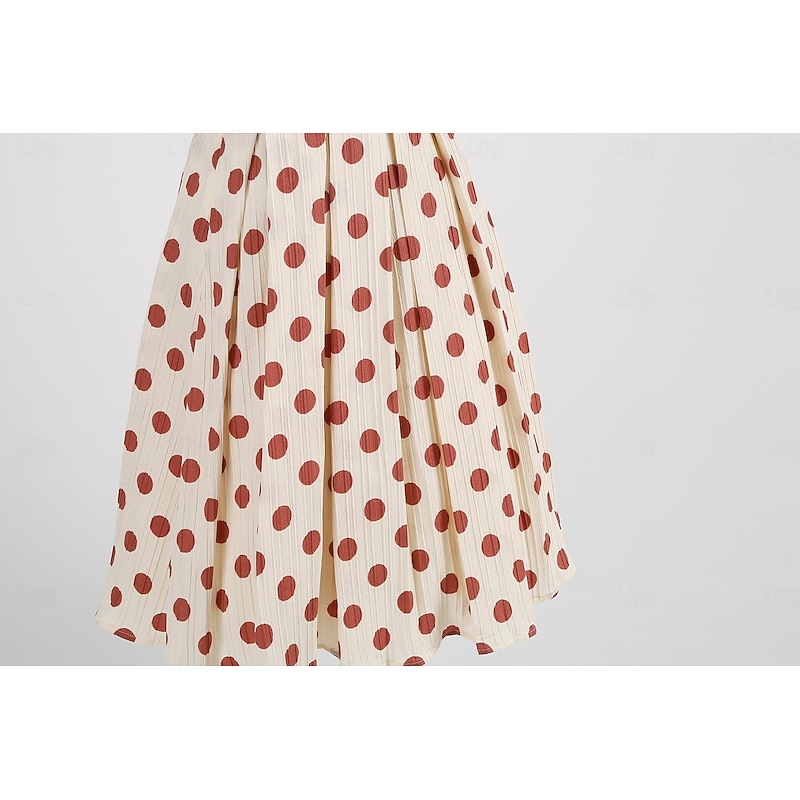 Retro Vintage 1950s Grease Outfits Rockabilly Skirt Swing Dress Flare Dress Polka dots Fancy Dress Women's Halloween Masquerade Dailywear Adults Skirt Homecoming Dresses4