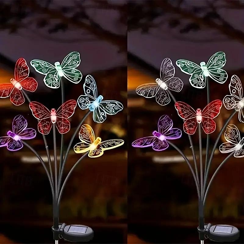 LED Solar Butterfly Light Lawn Lamp Outdoor IP65 Waterproof 2 Modes Garden Lights Courtyard Garden Corridor Landscape Lighting Decor Light 1/2pcs4