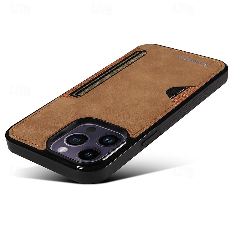 Phone Case For iPhone 17 Pro Max 17 Air 16 15 14 Pro Max Plus 13 12 11 Pro Max Mini Back Cover Ultra Thin Card Slot Shockproof Retro TPU PU Leather4