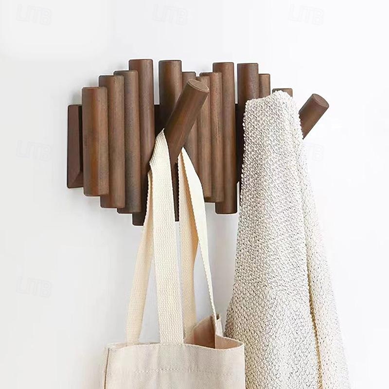 Wall Decoration Hook Nordic Solid Wood Coat Rack Hanging Wall Hanging Coat Rack Entrance Coat Hook Wall Nail-Free Hook3