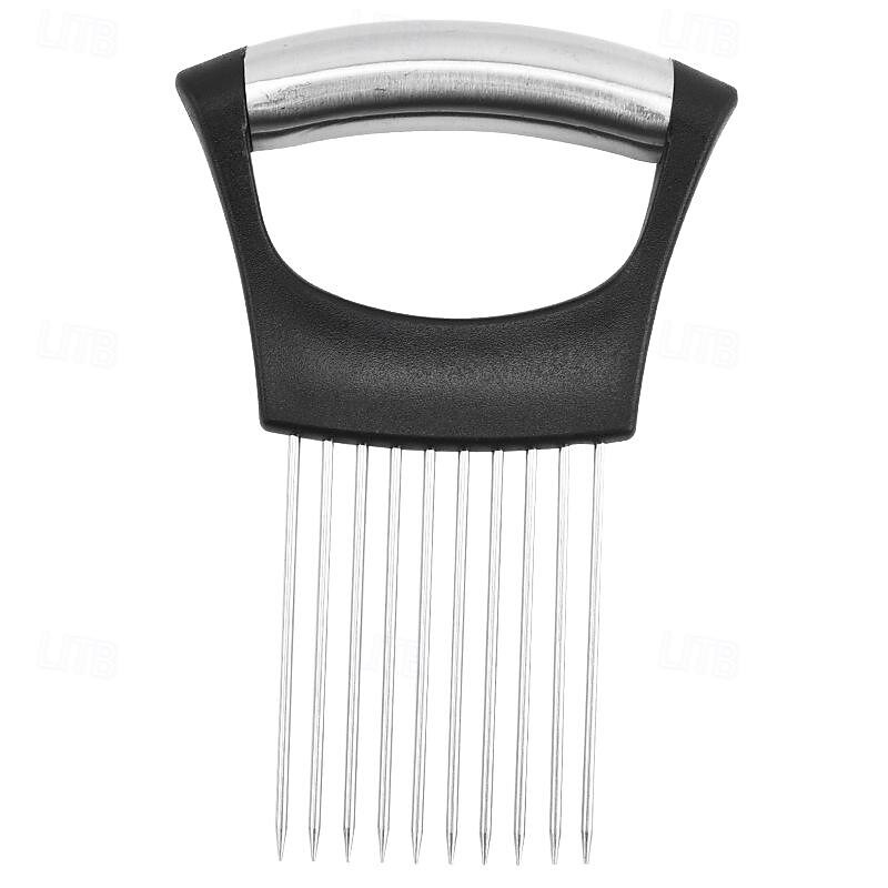 Onion Holder for Slicing, 1PCS Finger Guards for Cutting Food, Stainless Steel Onion Slicer Holder, Asanta Onion Fork Fruit and Vegetables Tools for Onion, Tomato, Potato, Carrots, Lemon, Meat4