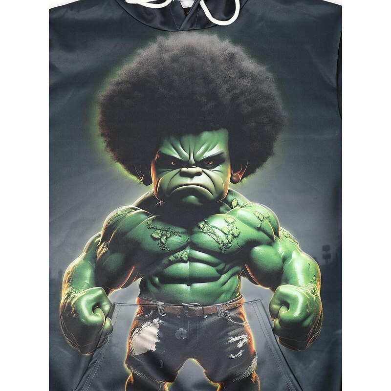 Men's Graphic Cartoon Hoodie Hoodies Sweatshirt Fashion Daily Long Sleeve Hooded Vacation Sports Outdoor Holiday Black Navy Blue Print Front Pocket Spring &  Fall Designer2