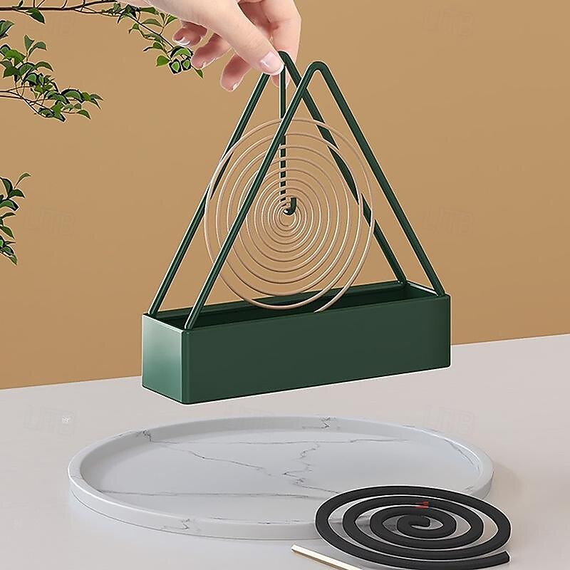 Iron Mosquito Coil Holder Incense Holders Coil Incense Burner Frame Repellent Incense Rack for Household Bedroom Patio Triangular Shape Mosquito Repellent Incense Rack Anti-scald Mosquito Coil Holder4