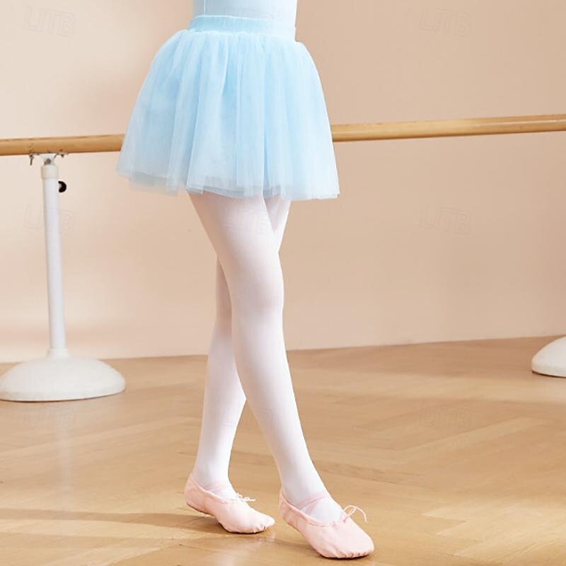 Kids' Dancewear Ballet Skirts Pure Color Splicing Tulle Girls' Performance Training High Terylene2