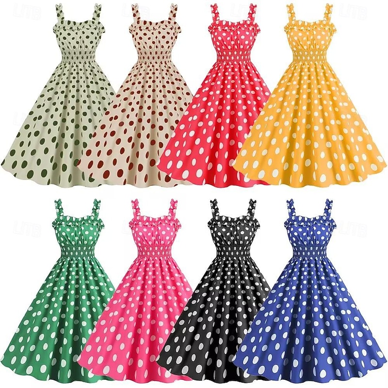 Retro Vintage 1950s Rockabilly Swing Dress Flare Dress Plaid / Check Checkered Gingham Fancy Dress Women's Halloween Masquerade Dailywear Adults Dress Homecoming Dresses2