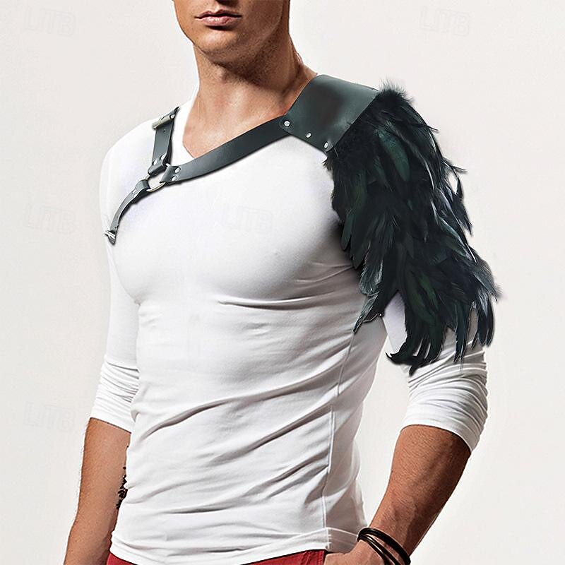 Retro Vintage Medieval Renaissance Armor Chemise Shoulder Armor Pirate Viking Fancy Dress Men's Viking Fantasy Halloween Carnival LARP Adults Shoulder Armor2