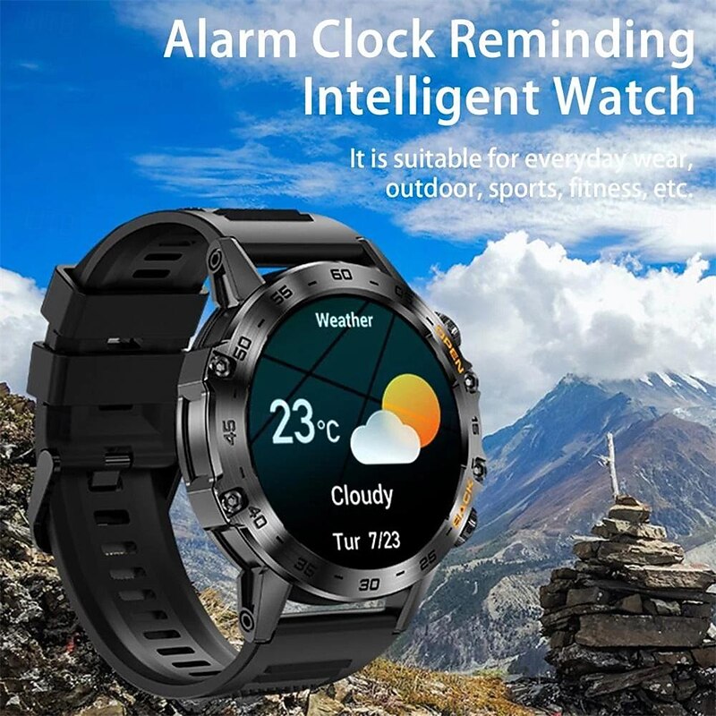 K52 Smart Watch Men 1.39inch IPS Screen Bluetooth Call Custom Dial Heart Rate Health Monitoring Outdoor Sport Smartwatch3