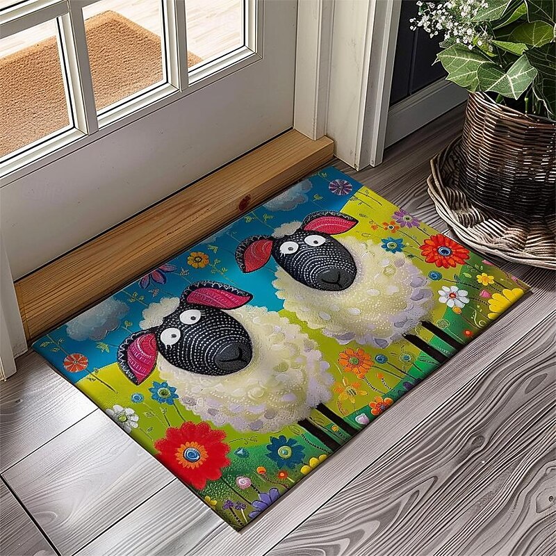 Sheeps Doormat Floor Mats Washable Rugs Kitchen Mat Non-Slip Oil Proof Rug Indoor Outdoor Mat Bedroom Decor Bathroom Mat Entrance Rug3