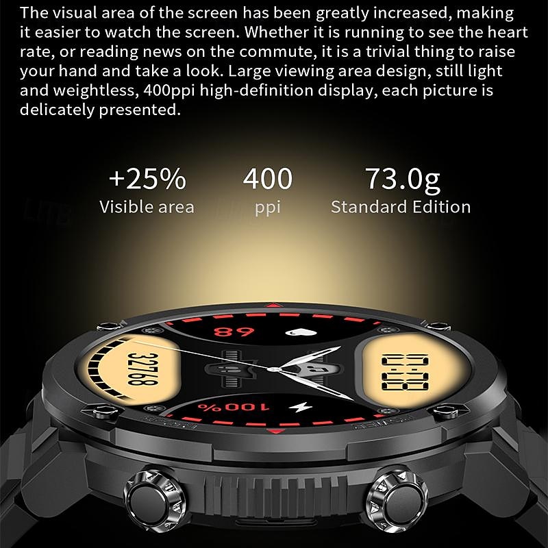 600 mAh Large Battery Watch For Men Smart Watch Men IP68 Waterproof Smartwatch AMOLED HD Screen Bluetooth Call Sports Bracelet4