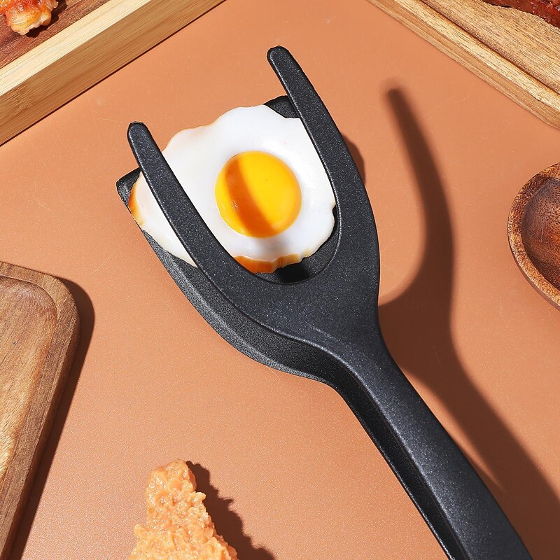 2 in 1 Grip and Flip Spatula Tongs Egg Flipper Tong Pancake Fish French Toast Omelet Making for Home Kitchen Cooking Tool3