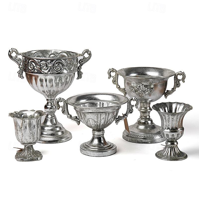 Silver Iron Floral Ware Metal Floral Ware Flower Jar Vase Flower Arrangement Hotel Restaurant Living Room Banquet Wedding Decoration4
