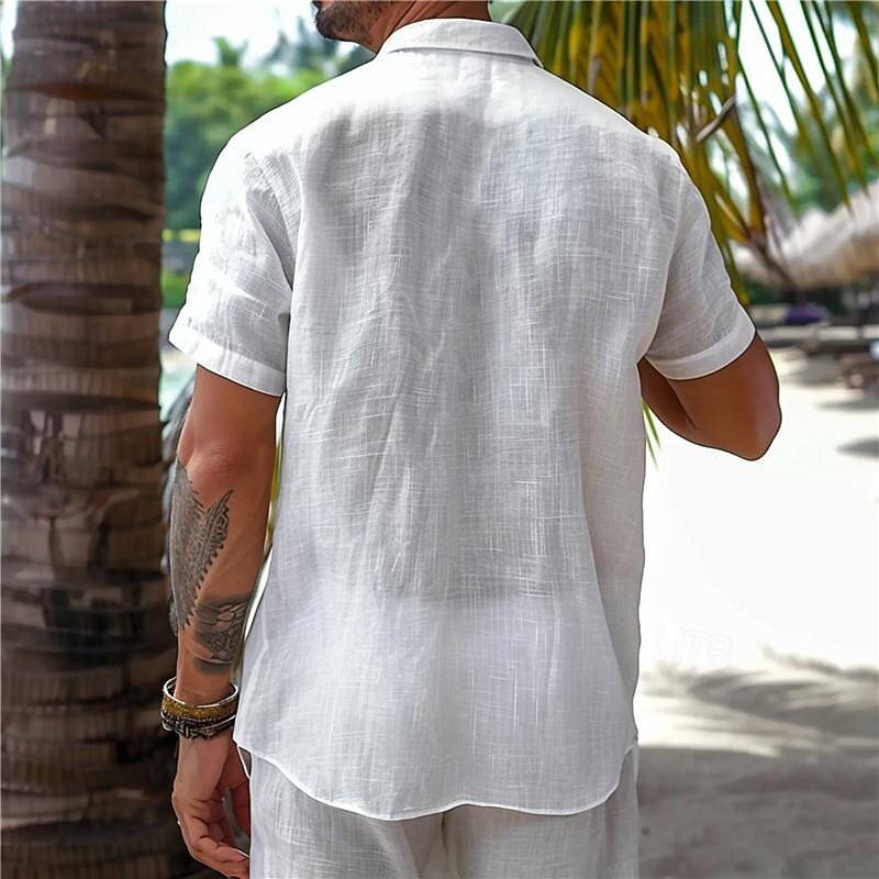 Men's Anchor Shirt Button Up Shirt Short Sleeve Vacation Hawaiian Resort Style Outdoor Vacation Beach Summer Turndown Buttons Print Blue3