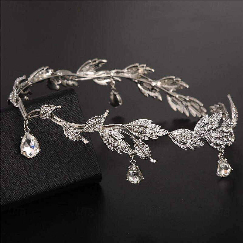 Bride's Forehead Decoration Eyebrow Center Pendant Water Diamond Wedding Headwear Alloy Colored Diamond Hair Hoop Crown Bride's Crystal Jewelry