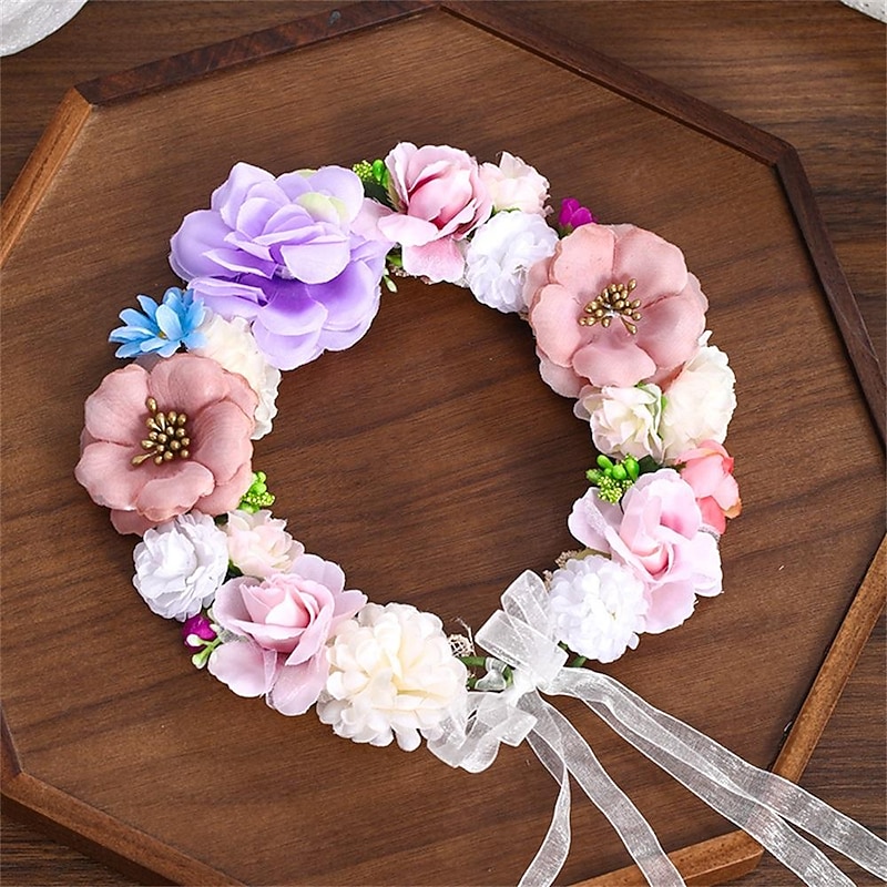 Bride Wreath Bridesmaid Flower Headband Hair Hoop Forest Style Wedding Dress Accessories Korean Seaside Photography Hair Accessories2