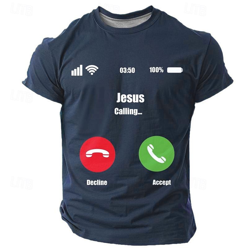 Men's Graphic Jesus T Shirt Short Sleeve T shirt 3D Print Crew Neck Shirt Daily Designer Retro Vintage Sports Outdoor Holiday Going out Black Navy Blue Army Green Spring & Summer Clothing Apparel S M3