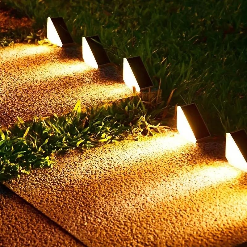 Outdoor Motion Solar LED Step Light Garden Waterproof Deck Light Steps Stair Patio Yard Park Walkway Lighting Landscape Decor Light 2/4/8PCS3