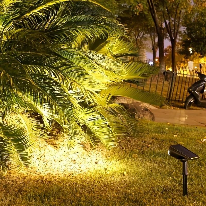 2/7LED Solar Spotlight Outdoor Waterproof Garden Courtyard Lawn Landscape Light Colorful RGB Lawn Light For Roadside Villa Park Garden Decor Light 1PC3