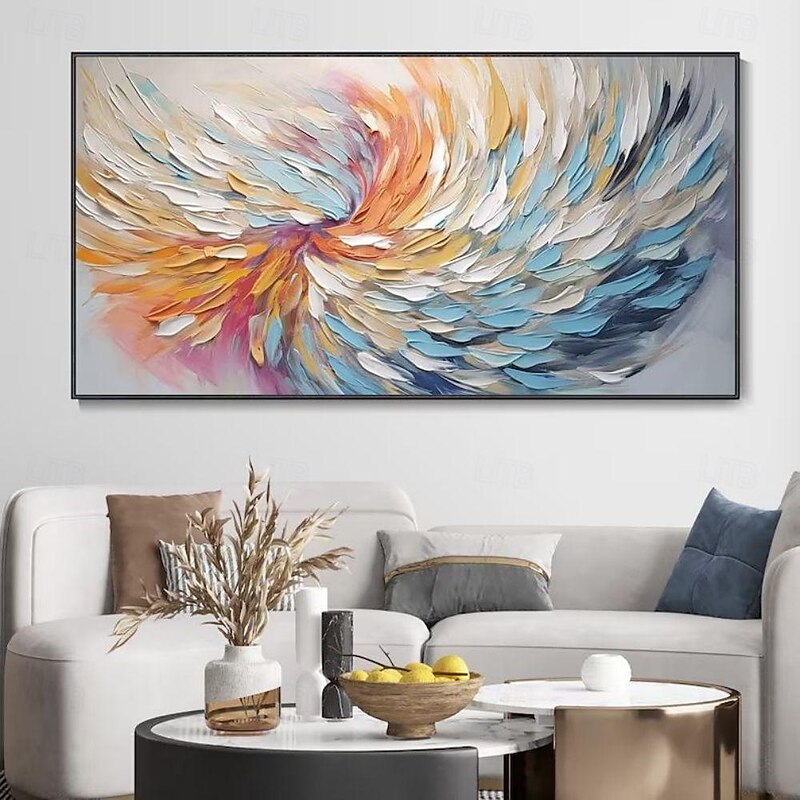 Handmade Oil Painting Canvas Wall Art Decoration Thick Oil Knife Colorful Abstract for Home Decor Rolled Frameless Unstretched Painting2