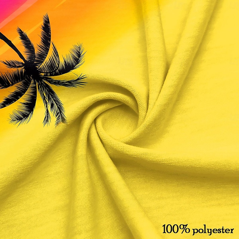 Men's Graphic Coconut Palm Vest Top Sleeveless T Shirt for Men Sleeveless T shirt 3D Print Crew Neck Shirt Vacation Tropical Designer Party Daily Gym Yellow Spring & Summer Clothing Apparel S M L XL3