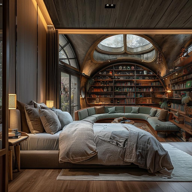 Dream House Bookself Hanging Tapestry Wall Art Large Tapestry Mural Decor Photograph Backdrop Blanket Curtain Home Bedroom Living Room Decoration3