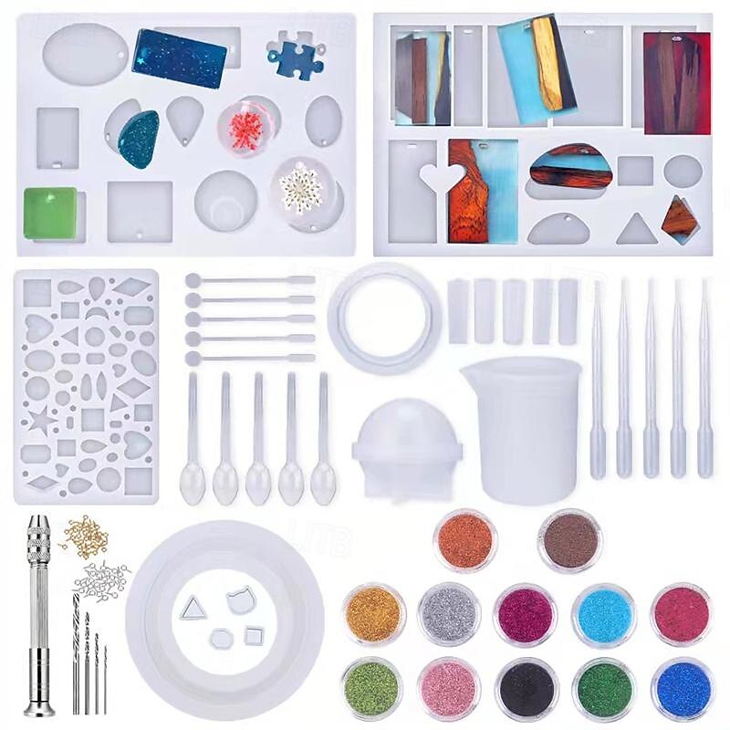 Drip Adhesive Pendant Mirror Silicone Mold DIY Epoxy Resin Key Pendant Tool Letter Silicone Mold4