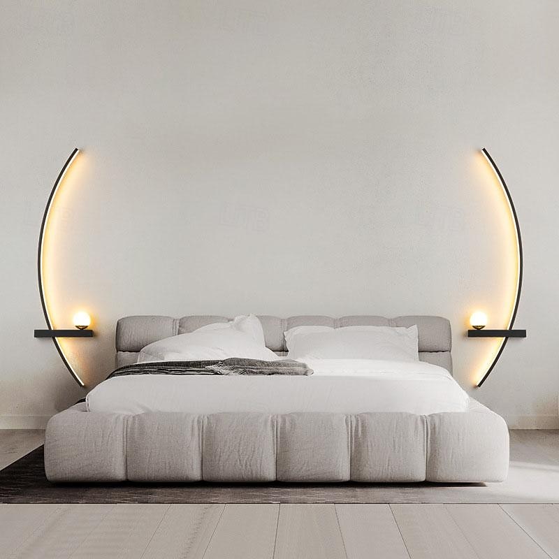 Modern Bedroom Parlor 55/83/105cm LED Wall Lamp Minimalist Stripes Decorative Wall Sconce for Bedroom Bedside Study Home Indoor Lighting 85-265V3