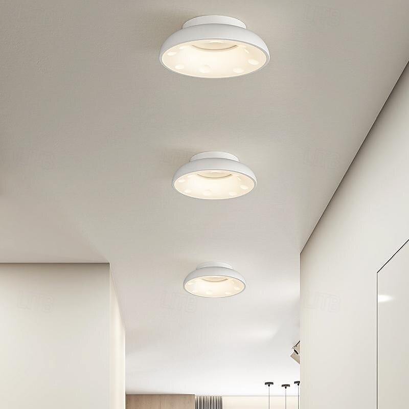 Close to Ceiling Lights Creative White Ceiling Light LED Flush Mount Ceiling Lamp, Simple Modern Dimmable Lighting Fixtures for Dining Room Hallway Living Room Bedroom Porch2