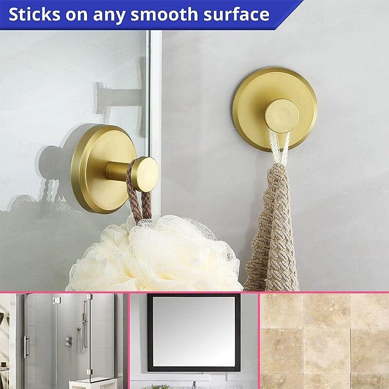 304 Stainless Steel Suction Cup Hooks for Shower, Bathroom, Kitchen, Glass Door, Mirror, Tile Loofah, Towel, Coat, Bath Robe4