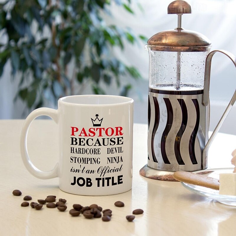 1pc Inspirational Pastor Coffee Mug - 11oz Porcelain Cup for Summer and Winter Drinks - Perfect Birthday Holiday Thanksgiving and Christmas Gift