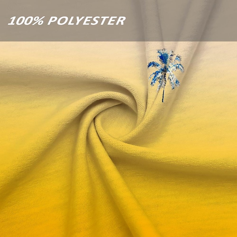 Men's Ombre Coconut Tank Top Vest Top Undershirt Sleeveless T shirt 3D Print Crew Neck Shirt Fashion Designer Going out Gym Light Blue Yellow Summer Spring Clothing Apparel S M L XL XXL XXXL3