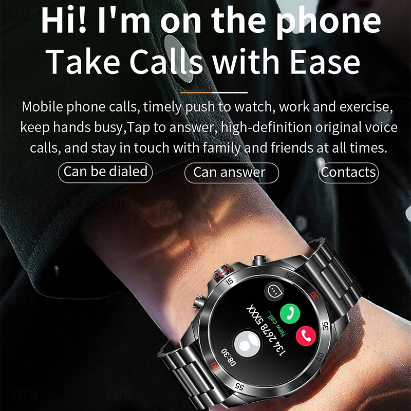 LOKMAT COMET PLUS Smart Watch 1.43 inch Smartwatch Fitness Running Watch Bluetooth Pedometer Call Reminder Activity Tracker Compatible with Android iOS Women Men Long Standby Hands-Free Calls3