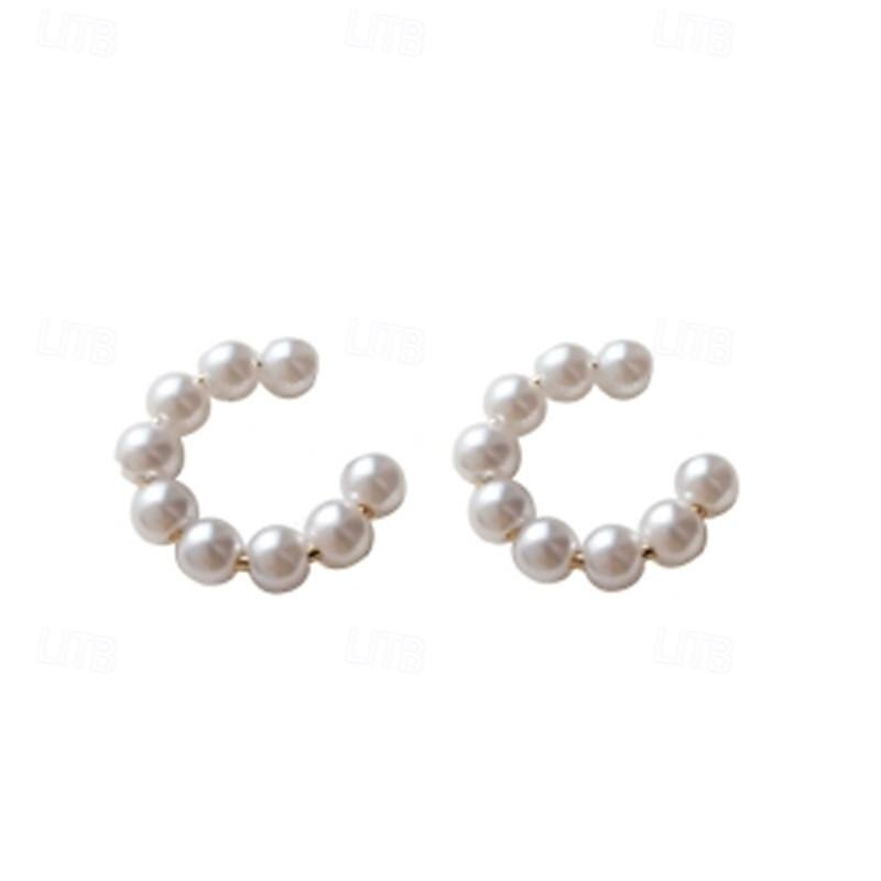 1 Pair Ear Clips For Women's Wedding Birthday Gift Alloy Geometrical Fashion4