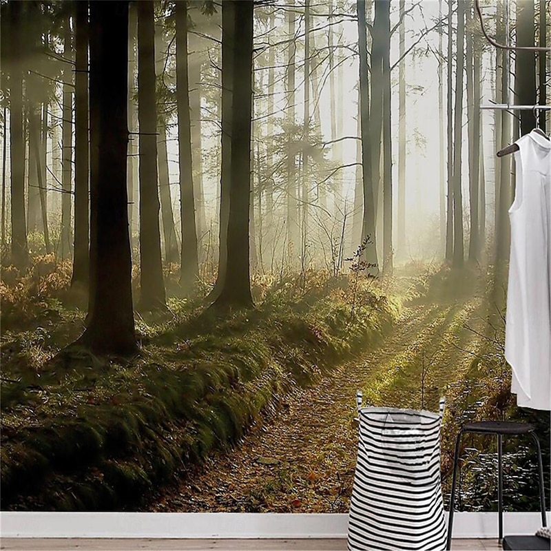 Cool Wallpapers Forest Wallpaper Wall Mural Wall Sticker Covering Print Peel and Stick Removable Self Adhesive Secret Forest PVC / Vinyl Home Decor3