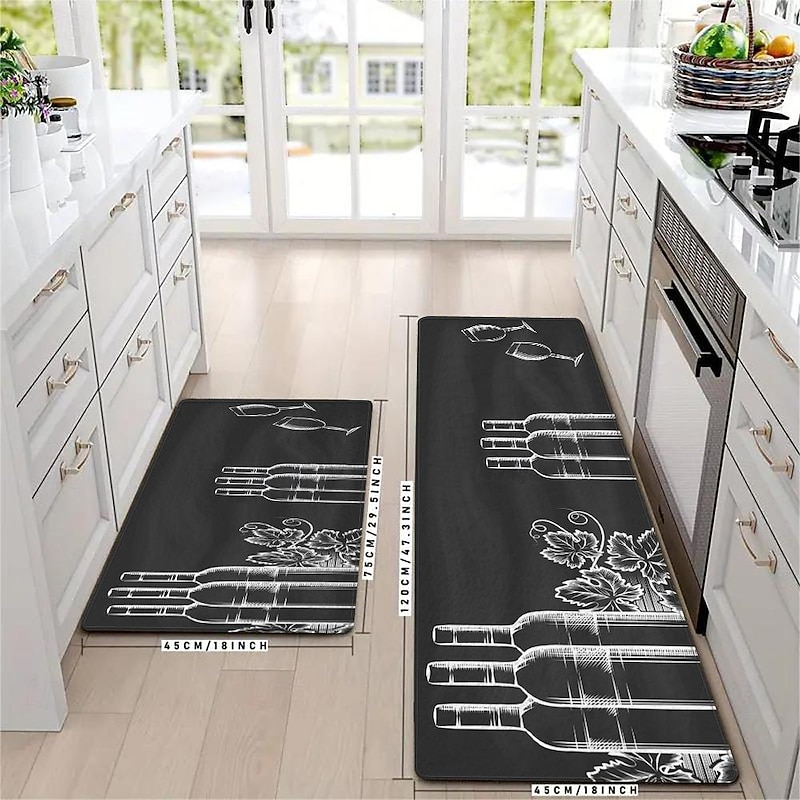 Wine Glasses Area Rug Kitchen Rug Mat Non-Slip Oil Proof Floor Mat Livingroom Rug Indoor Outdoor Mat Bedroom Decor Bathroom Mat Entrance Rug Door Mat2