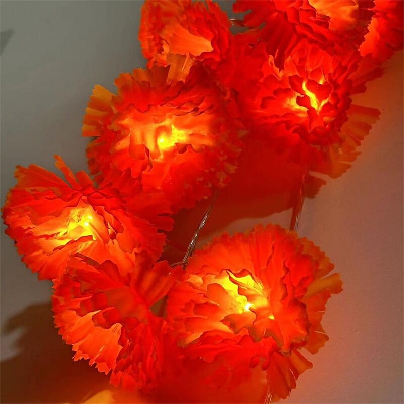 Elegant Wedding Reception Party 10LED Marigold Garland String Lights Battery Operated 1.5M/3M for Day of the Dead Home Decor4
