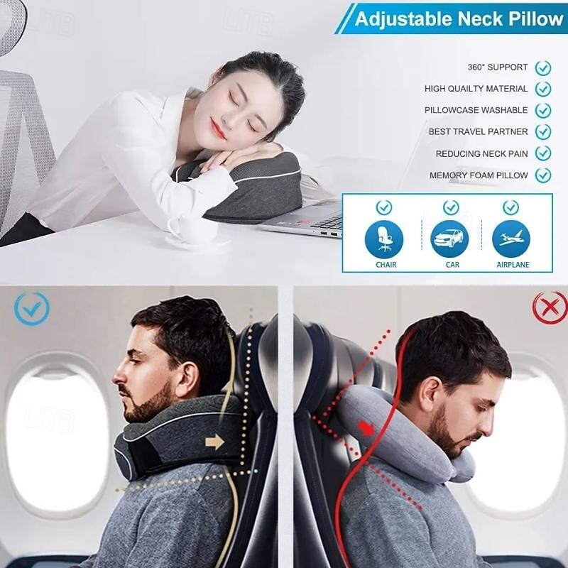 Travel Neck Pillow Memory Foam Pillow Airplane Pillow Neck Cushion U Shaped Travel Healthcare Memory Foam For Family And Travel3