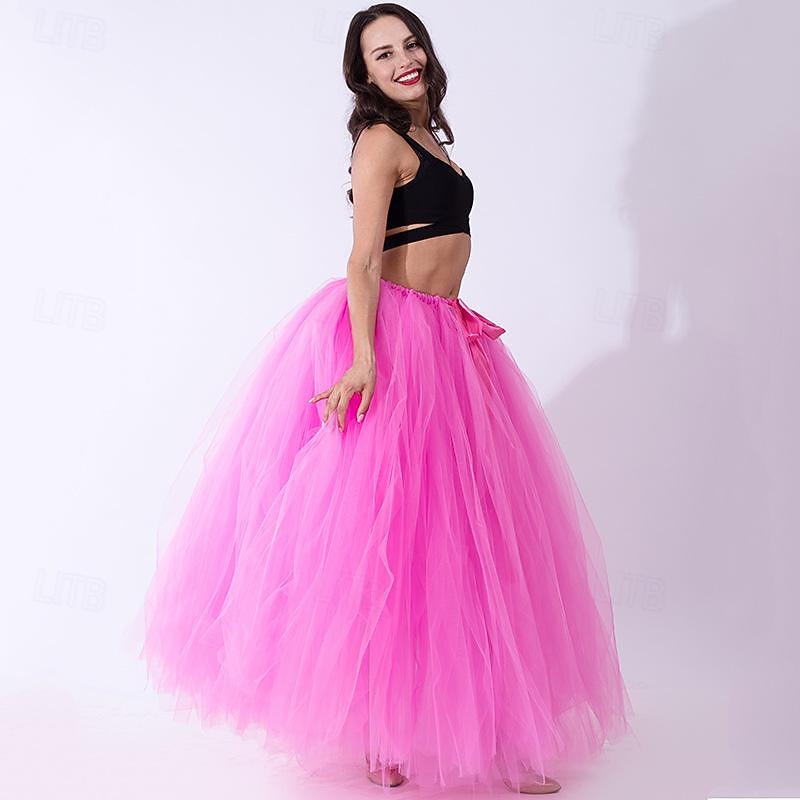 Elegant Rococo Long Length Petticoat Hoop Skirt Tutu Under Skirt Fancy Dress Women's Halloween Carnival Masquerade Party & Evening Carnival of Venice Adults Skirt2