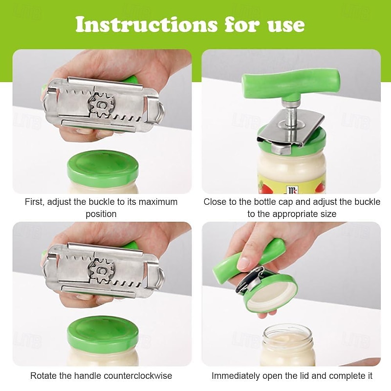 Adjustable Stainless Steel Jar Opener: Easy on Arthritic Joints, Quick Bottle Opening for Seniors, Tin Lid Opener2