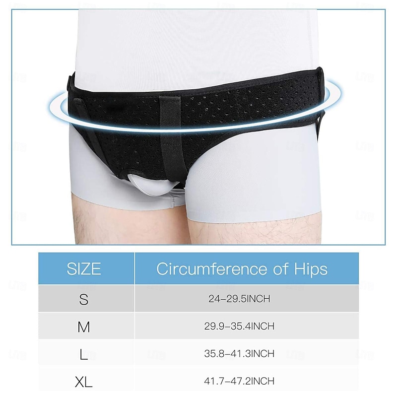 Hernia Belt for Men Hernia Support Truss for Single/Double Inguinal or Sports Hernia, Adjustable Waist Strap with 2 Removable Compression Pads Breathable Material3